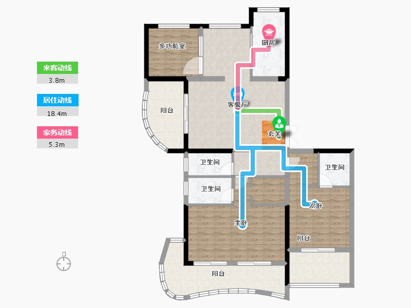 江苏省-常州市-翡丽蓝湾住宅-127.00-户型库-动静线