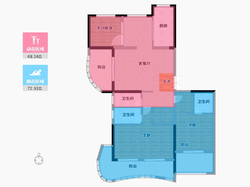 江苏省-常州市-翡丽蓝湾住宅-127.00-户型库-动静分区