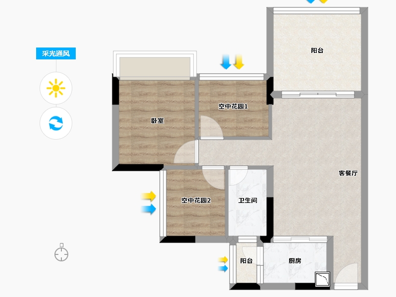 广东省-江门市-新熙花园-60.00-户型库-采光通风