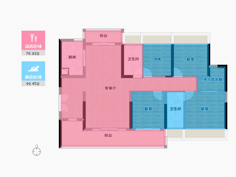 广东省-广州市-方圆合景南沙水恋-112.38-户型库-动静分区