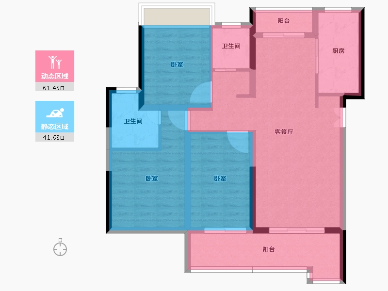 湖北省-孝感市-民邦壹号院-92.07-户型库-动静分区