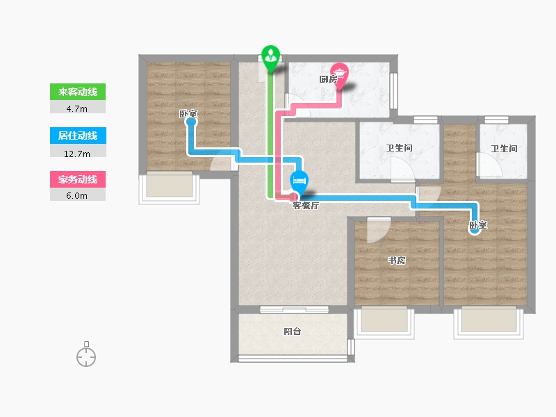 湖北省-孝感市-安陆水岸华府-79.03-户型库-动静线