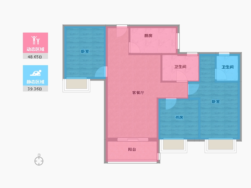 湖北省-孝感市-安陆水岸华府-79.03-户型库-动静分区