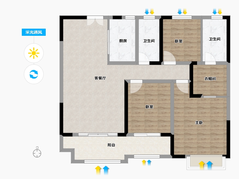 山东省-东营市-东营春风十里-112.25-户型库-采光通风