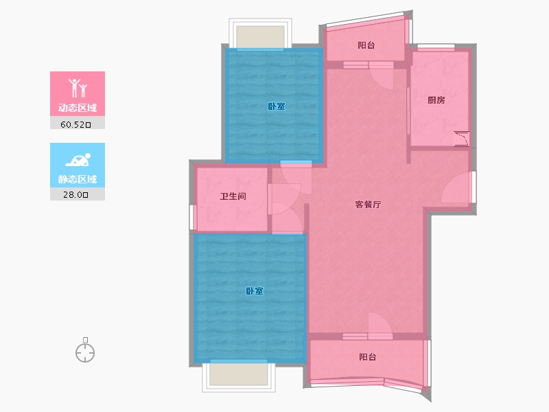 湖北省-武汉市-恋湖家园滨湖区二期-79.00-户型库-动静分区