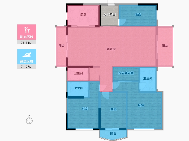 湖北省-武汉市-南国明珠四期-141.34-户型库-动静分区