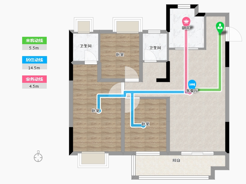 湖北省-宜昌市-经发·金亚5号二期-89.50-户型库-动静线