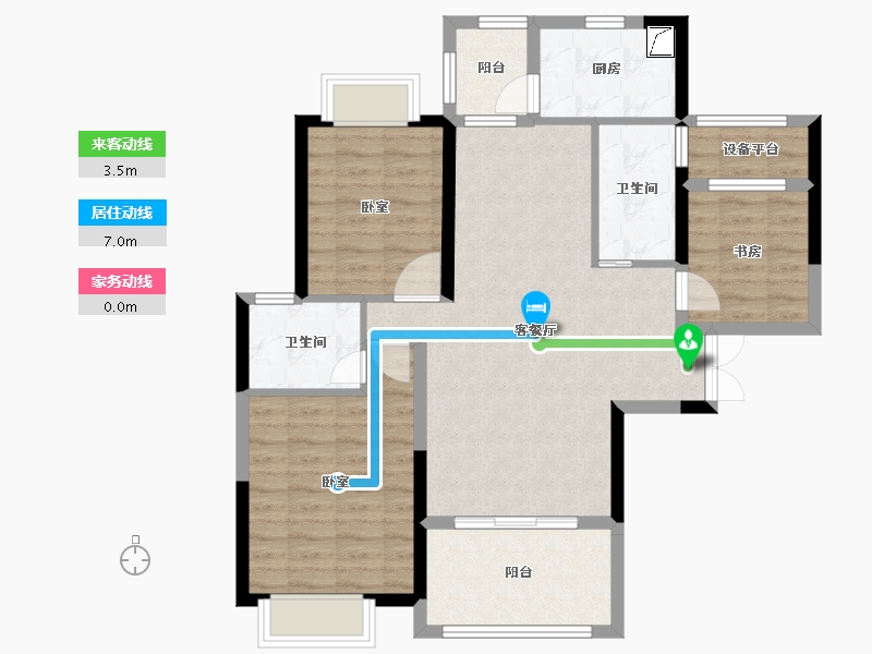 湖南省-长沙市-中交·中央公园-89.58-户型库-动静线