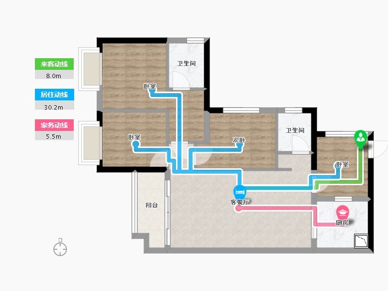 广东省-广州市-龙湖首开天宸原著-76.47-户型库-动静线