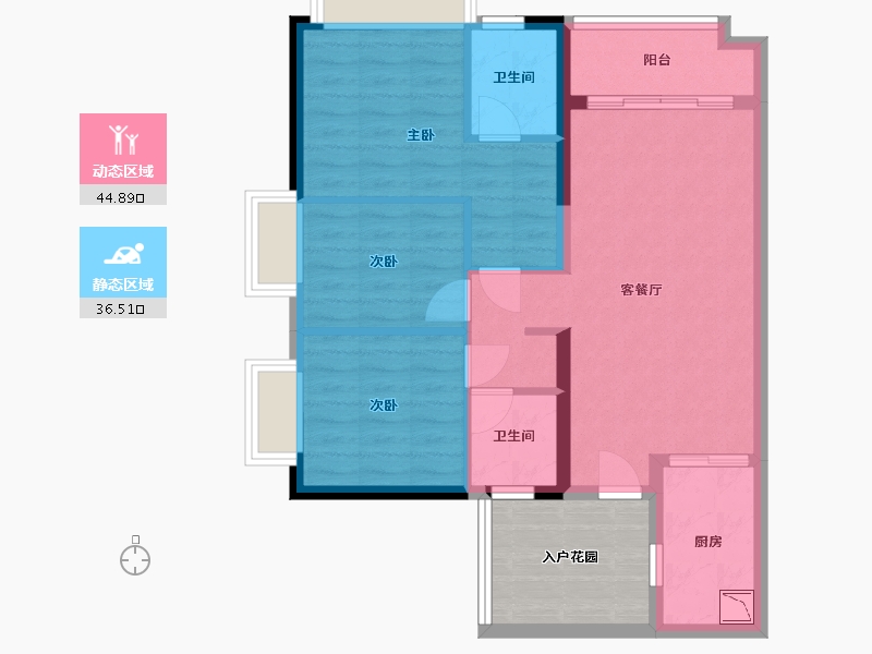 广东省-广州市-龙湖首开天宸原著-79.10-户型库-动静分区