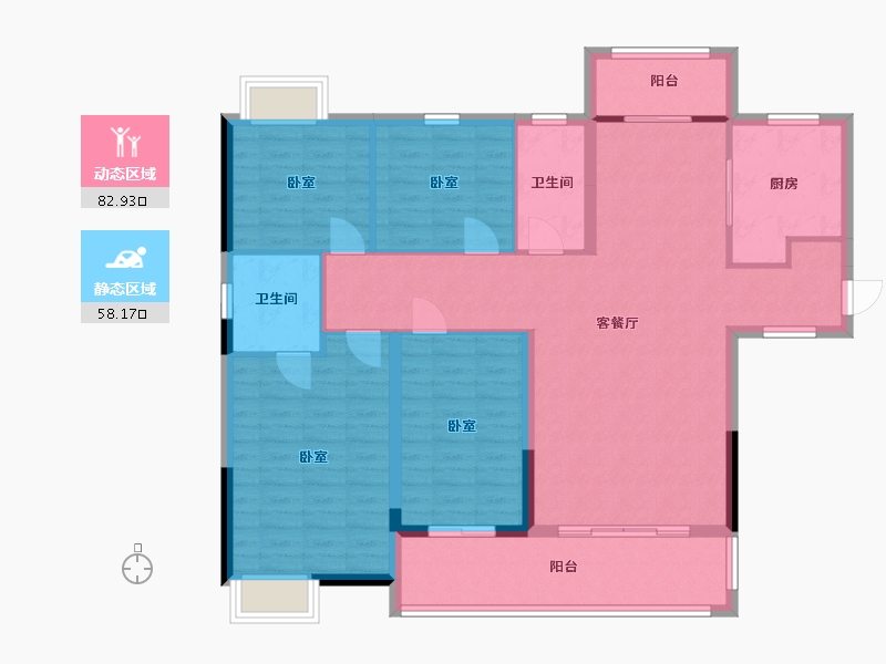 湖南省-邵阳市-汇菁国际-128.40-户型库-动静分区