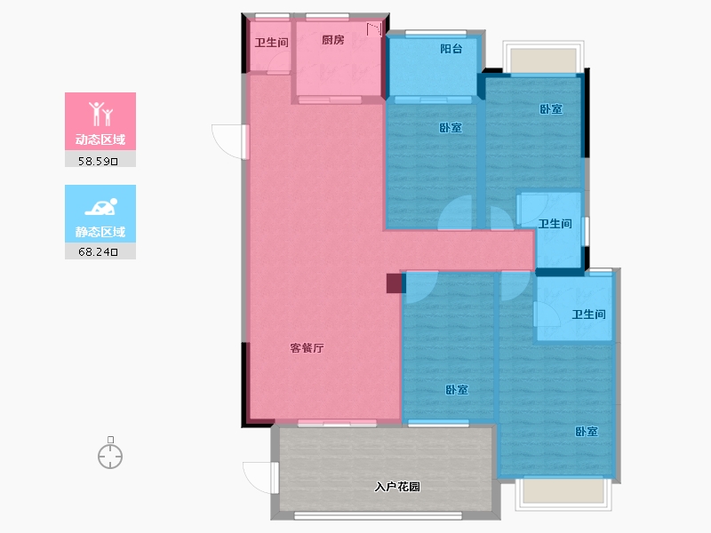 广东省-汕头市-和平金丰广场-132.15-户型库-动静分区