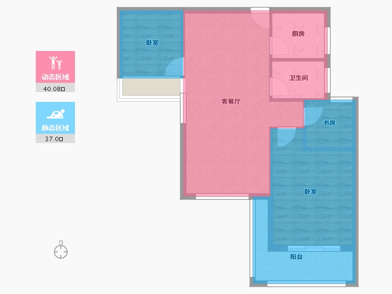 湖北省-黄石市-恒泽花语-69.38-户型库-动静分区