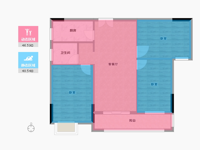 湖北省-宜昌市-经发·金亚5号二期-78.78-户型库-动静分区