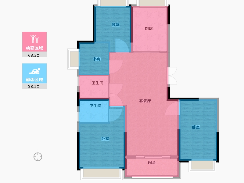 湖北省-武汉市-青青佳园-116.00-户型库-动静分区