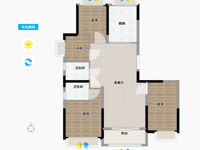 湖北省-武汉市-青青佳园-116.00-户型库-采光通风