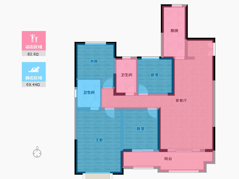 山东省-东营市-东营春风十里-137.82-户型库-动静分区