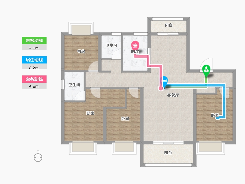 湖北省-孝感市-安陆水岸华府-109.82-户型库-动静线