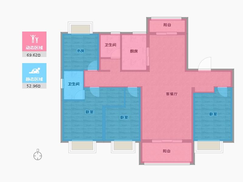 湖北省-孝感市-安陆水岸华府-109.82-户型库-动静分区