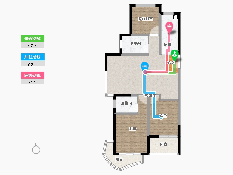 江苏省-常州市-翡丽蓝湾住宅-94.06-户型库-动静线