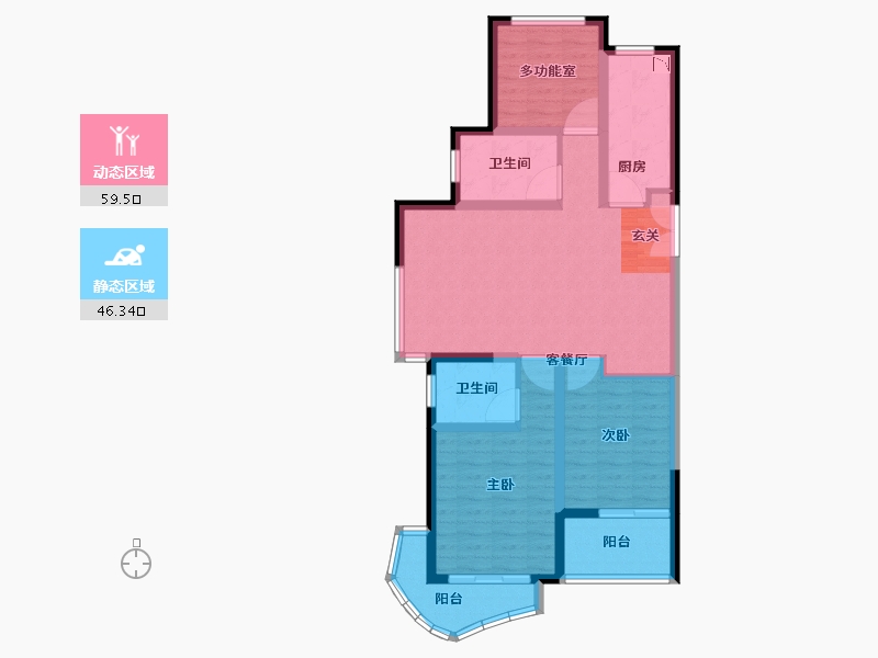 江苏省-常州市-翡丽蓝湾住宅-94.06-户型库-动静分区