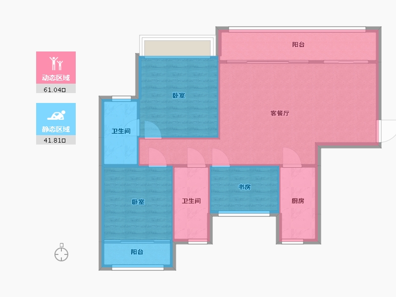 湖南省-常德市-诚信丽景-94.34-户型库-动静分区