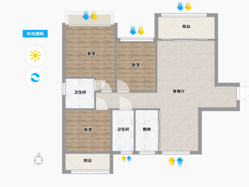 湖南省-常德市-诚信丽景-99.76-户型库-采光通风