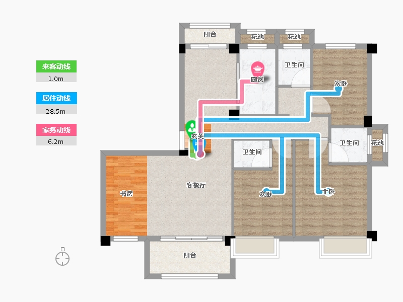 安徽省-宿州市-宿州院子-102.44-户型库-动静线