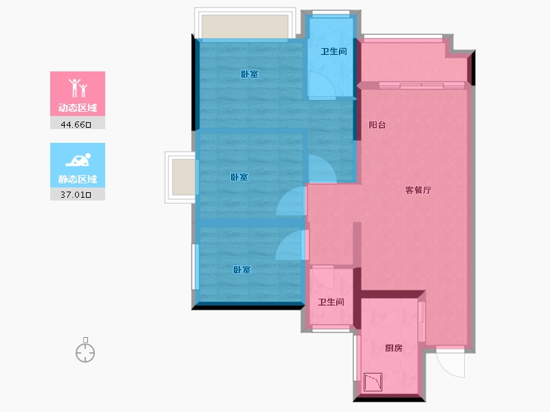 广东省-佛山市-万科又一城-72.00-户型库-动静分区