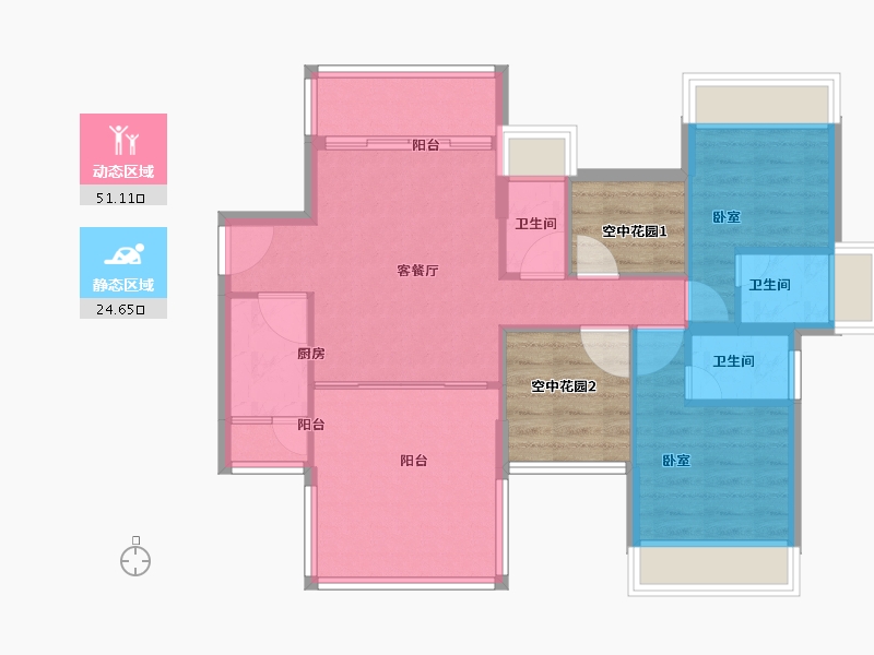 广东省-江门市-新熙花园-78.00-户型库-动静分区