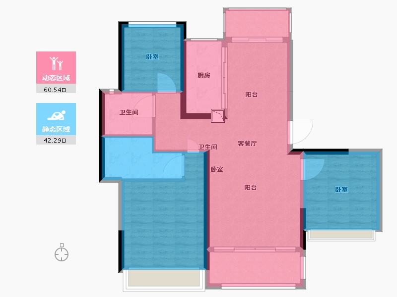 湖北省-黄石市-玖鸣·湖山樾-93.00-户型库-动静分区