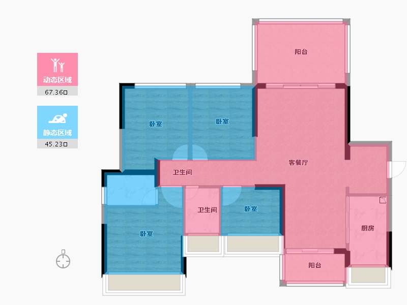 广东省-江门市-汇峰珺璟-101.34-户型库-动静分区