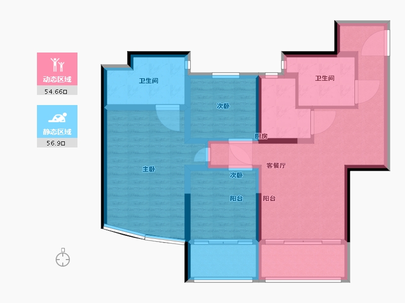 安徽省-蚌埠市-瑞泰滨江公馆-99.31-户型库-动静分区