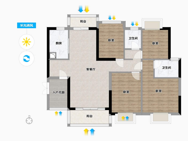 广东省-广州市-龙湖首开天宸原著-99.61-户型库-采光通风