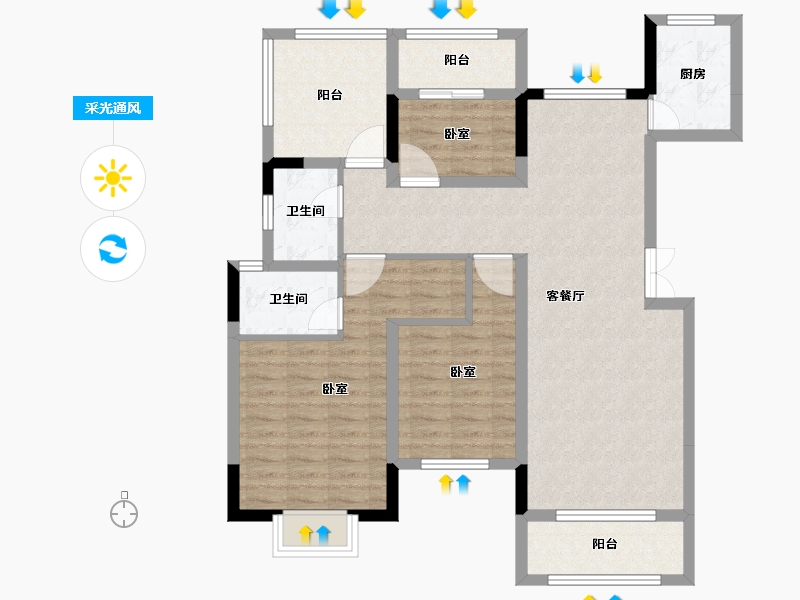 河南省-开封市-通许田润新城-99.46-户型库-采光通风