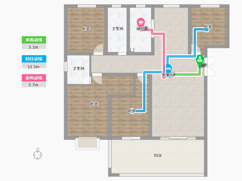 河南省-濮阳市-汇升•珑玺台-137.23-户型库-动静线