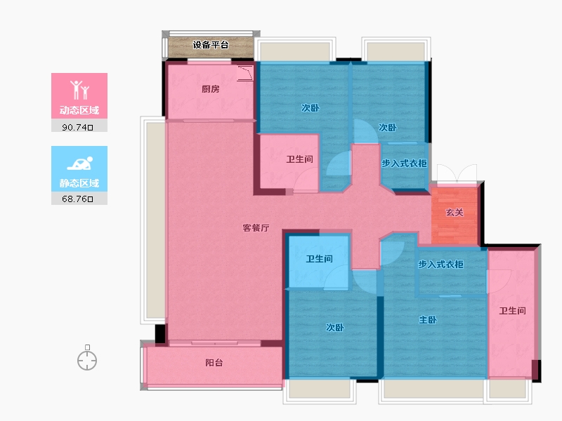 江苏省-常州市-琅越龙洲-146.51-户型库-动静分区