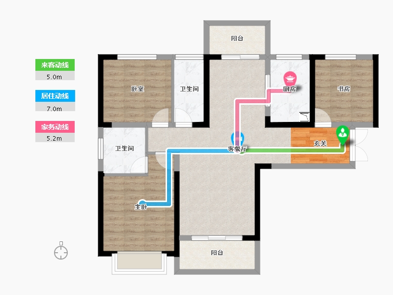 湖南省-长沙市-永宏万家里-91.84-户型库-动静线