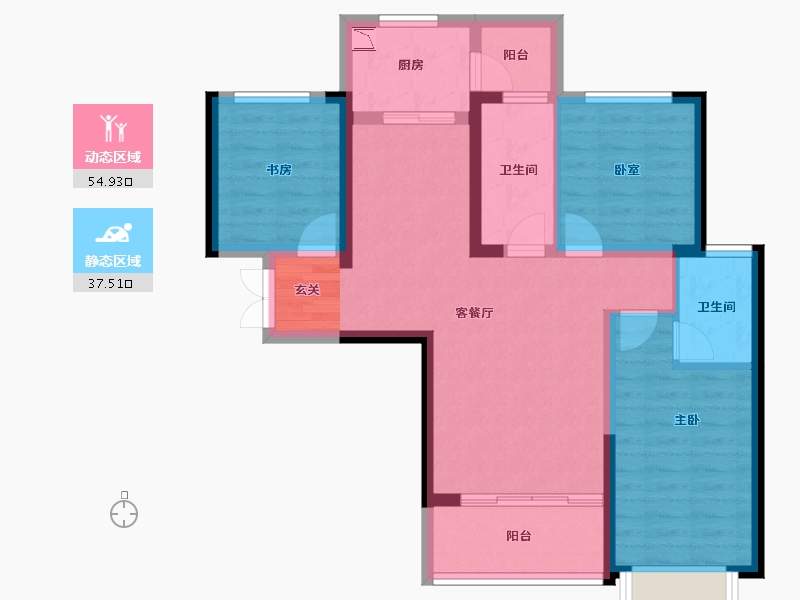 湖南省-长沙市-永宏万家里-81.64-户型库-动静分区