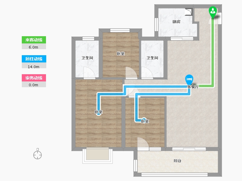 湖北省-武汉市-北辰金地漾时代-81.62-户型库-动静线