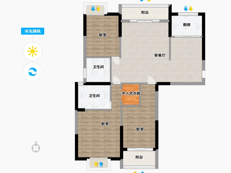 湖北省-武汉市-城投秀水青城-94.06-户型库-采光通风