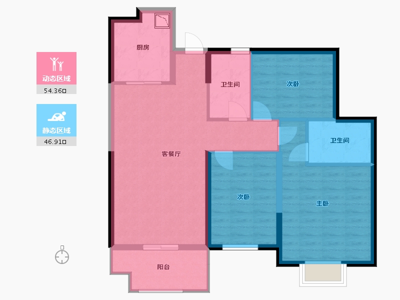 湖南省-长沙市-长沙恒大清澜苑-91.00-户型库-动静分区