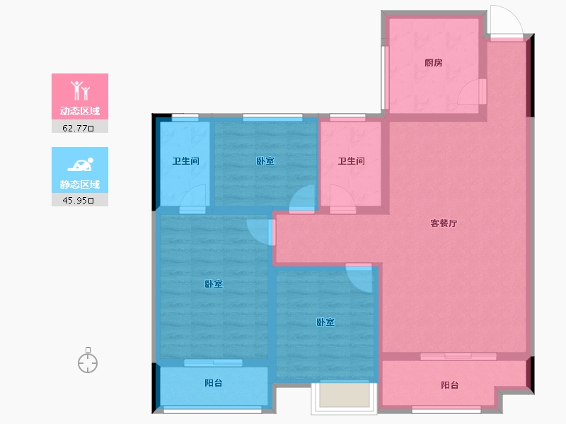 湖北省-孝感市-加泰北美明珠-96.72-户型库-动静分区