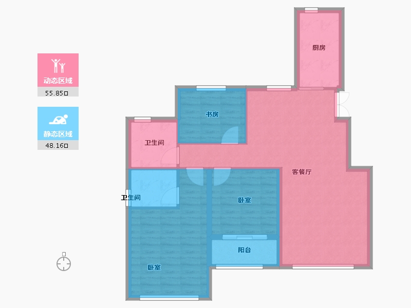 河南省-开封市-宝业龙湖御城-93.99-户型库-动静分区