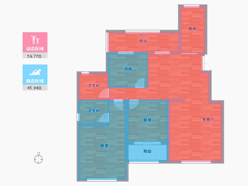 河南省-开封市-宝业龙湖御城-94.00-户型库-动静分区