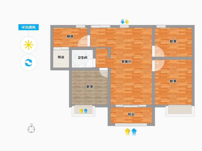 江苏省-宿迁市-吴中家天下-85.00-户型库-采光通风