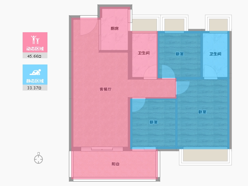 广东省-江门市-大悦城·新悦锦云-71.21-户型库-动静分区