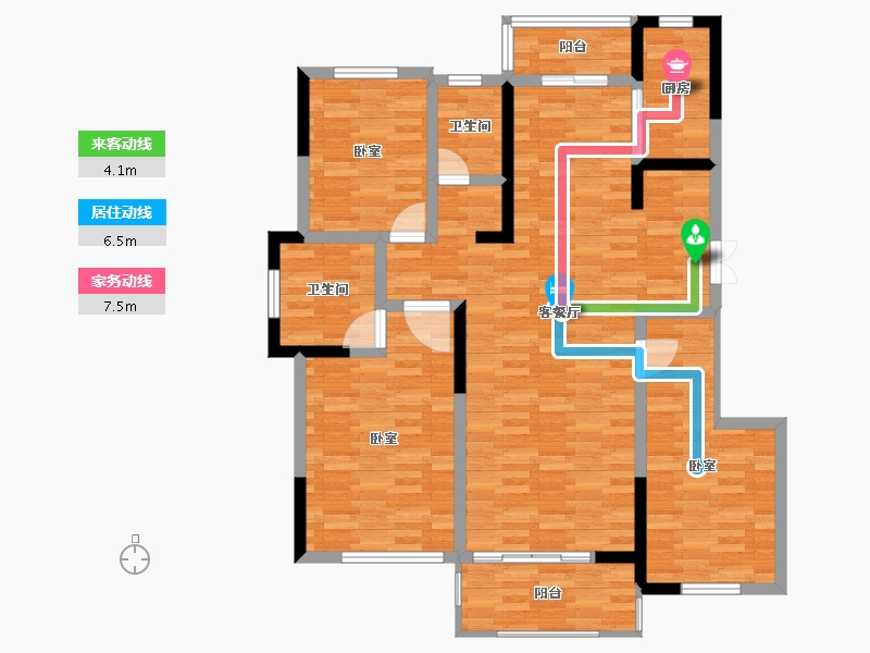 河南省-开封市-宝业龙湖御城-111.64-户型库-动静线