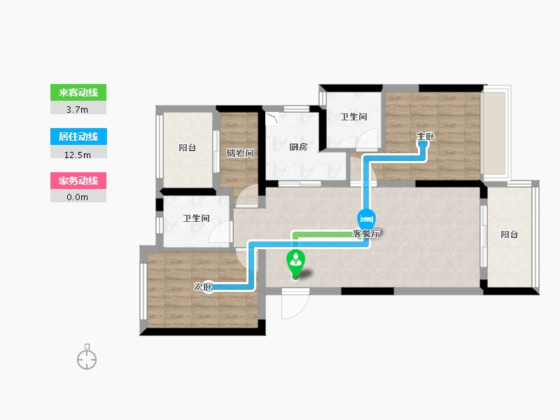 湖南省-长沙市-华远碧桂园海蓝城-79.25-户型库-动静线