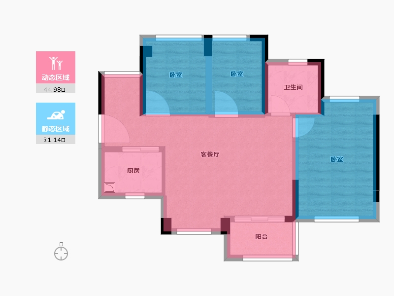 广东省-佛山市-万科金域学府-67.33-户型库-动静分区